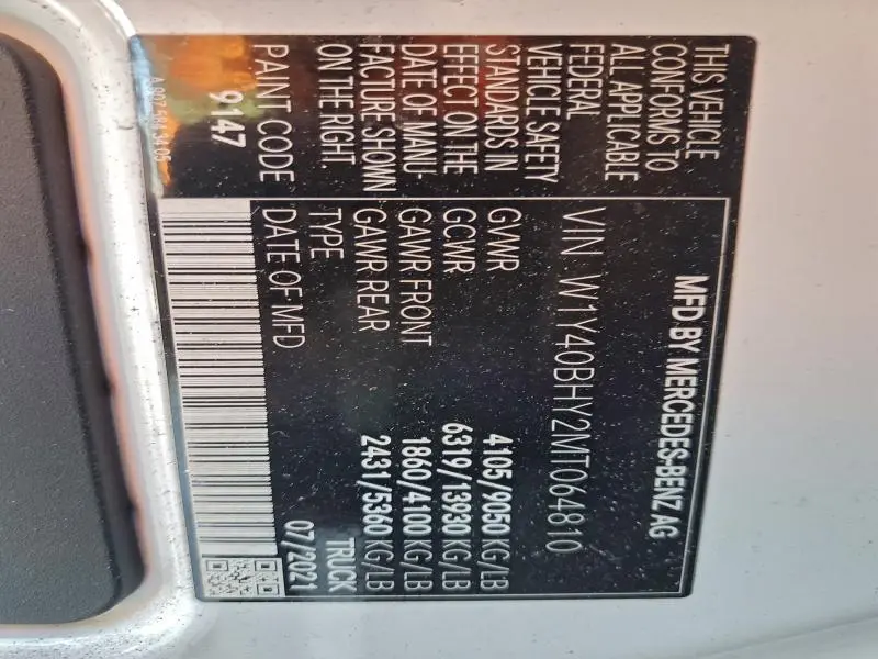 2021 MERCEDES-BENZ SPRINTER 2500  