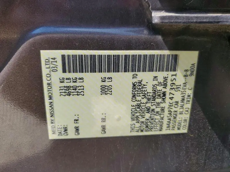 2014 NISSAN MAXIMA 3.5 SV  