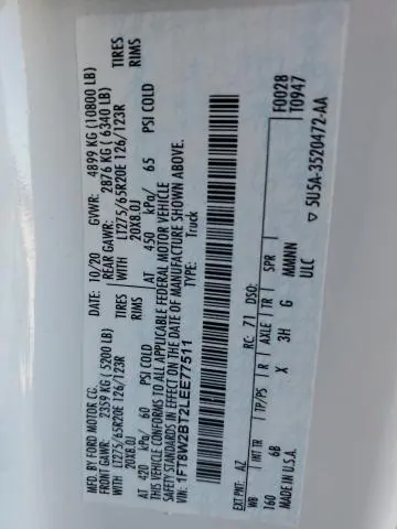 2020 FORD F250 SUPER DUTY  