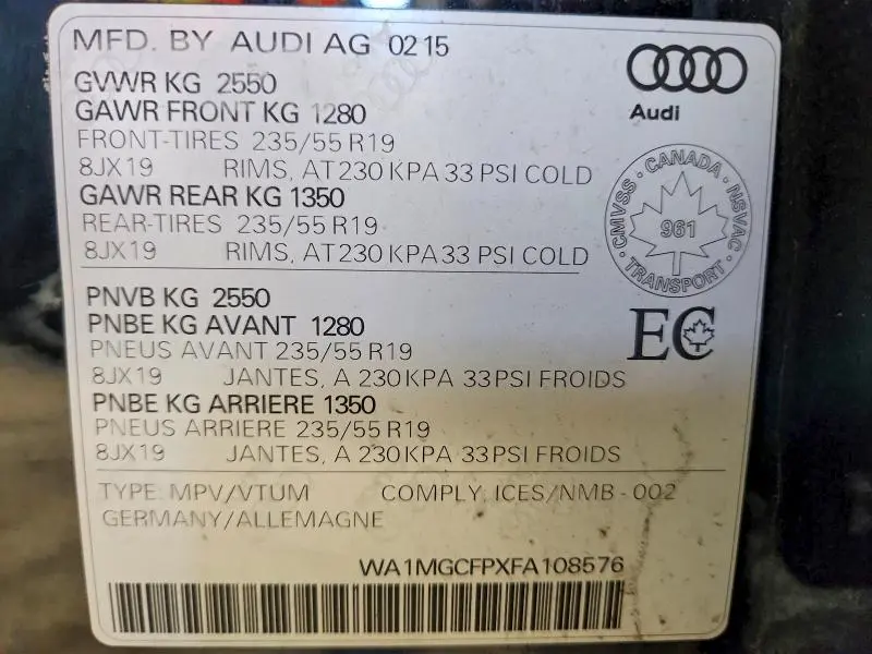 2015 AUDI Q5 TECHNIK  