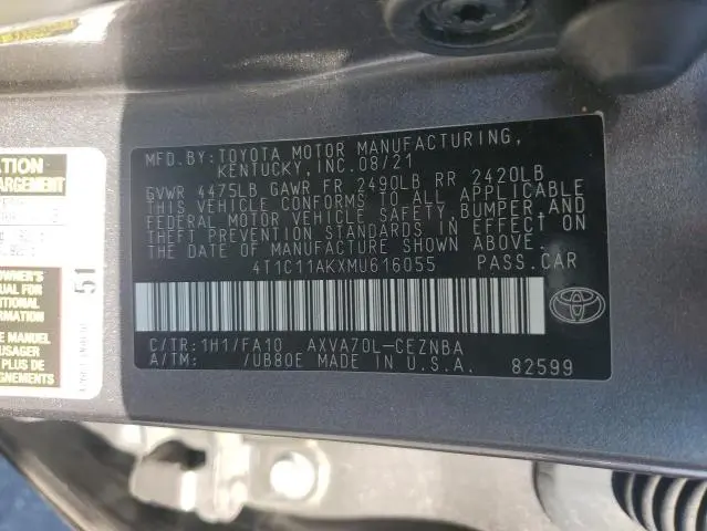 2021 TOYOTA CAMRY LE  