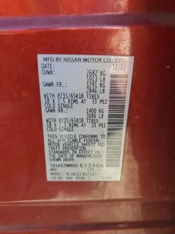 2013 NISSAN PATHFINDER S  