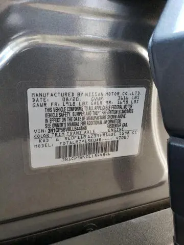 2020 NISSAN KICKS S  