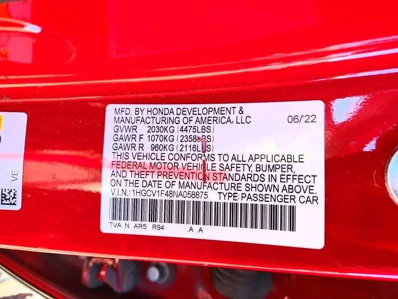 2022 HONDA ACCORD SPORT SE  