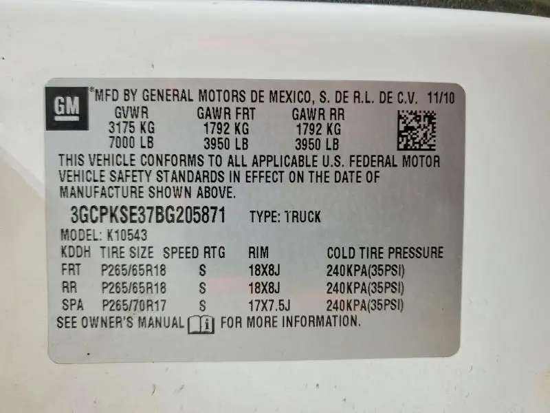 2011 CHEVROLET SILVERADO K1500 LT  