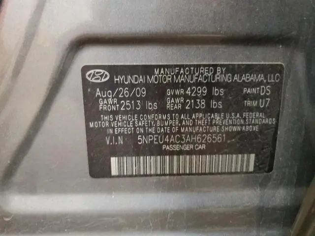 2010 HYUNDAI SONATA SE  
