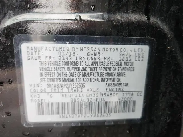 2018 NISSAN SENTRA S  