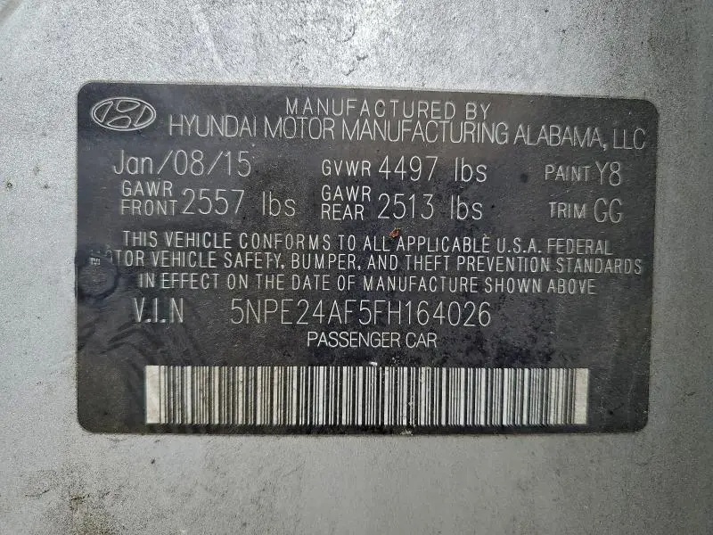 2015 HYUNDAI SONATA SE  