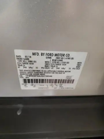 2018 FORD EXPLORER LIMITED  