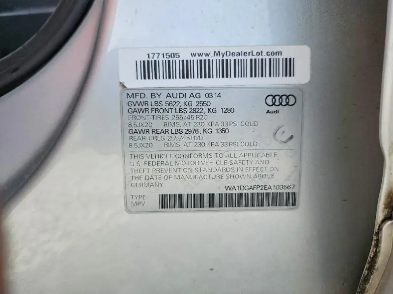 2014 AUDI Q5 PREMIUM PLUS  