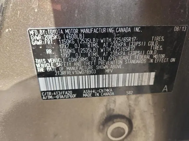 2013 TOYOTA RAV4 XLE  