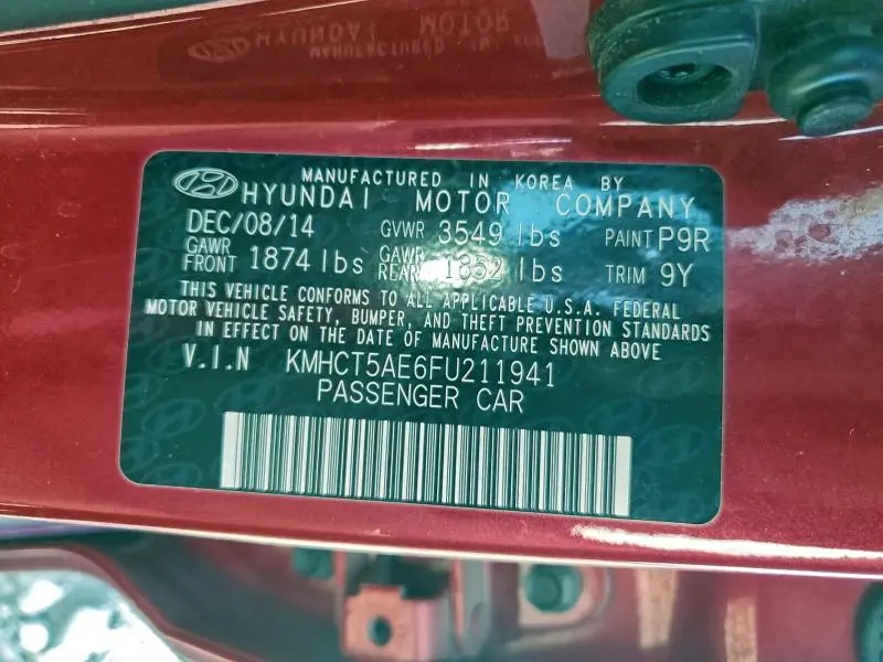 2015 HYUNDAI ACCENT GS  