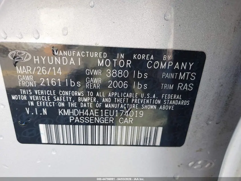 2014 HYUNDAI ELANTRA SE
