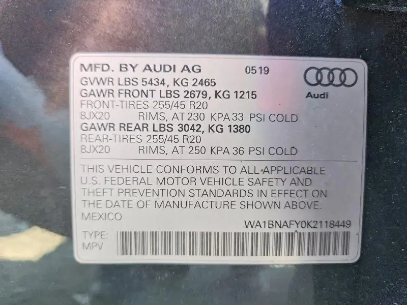 2019 AUDI Q5   