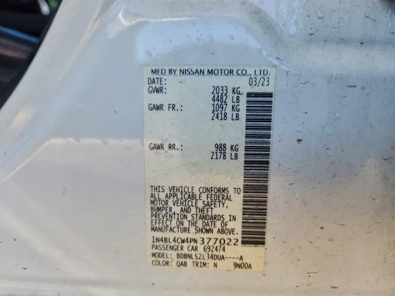 2023 NISSAN ALTIMA SR  