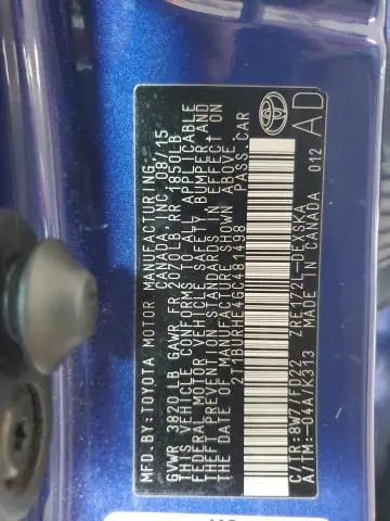 2016 TOYOTA COROLLA L  