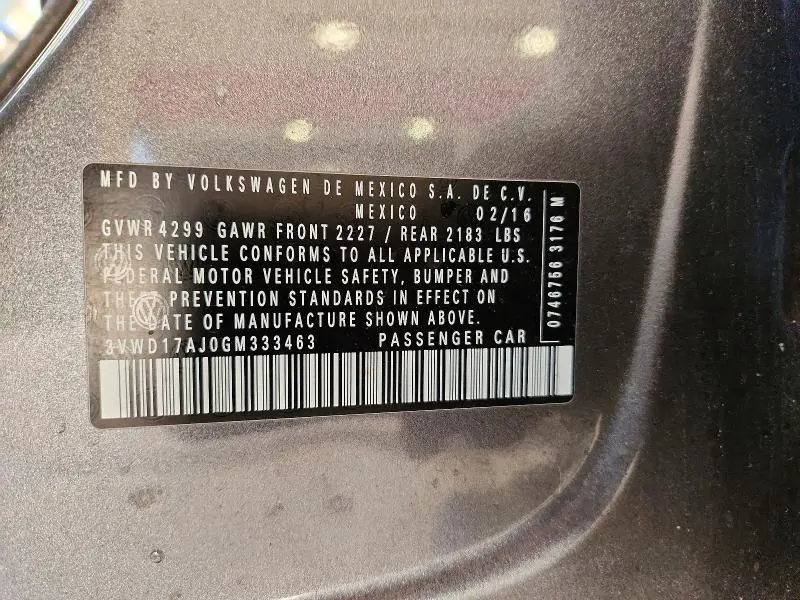 2016 VOLKSWAGEN JETTA SPORT  