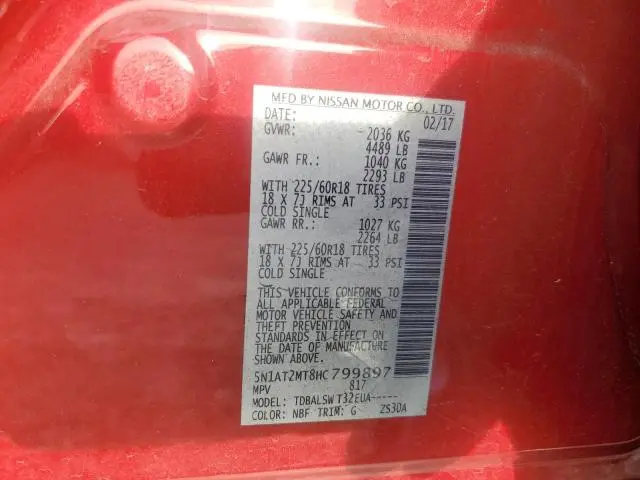 2017 NISSAN ROGUE S