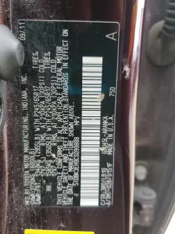 2012 TOYOTA HIGHLANDER BASE  