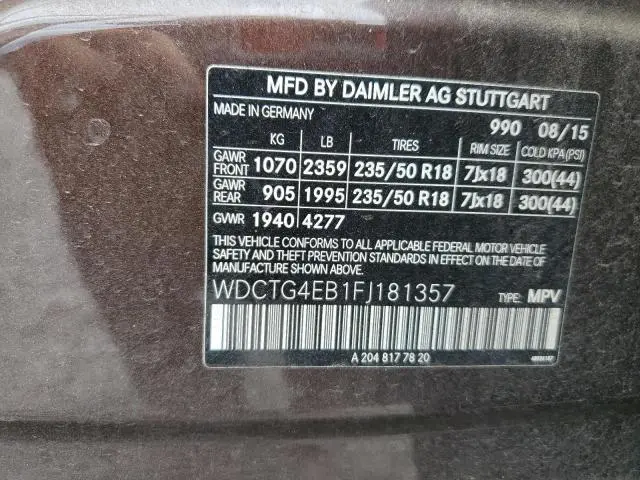 2015 MERCEDES-BENZ GLA 250  