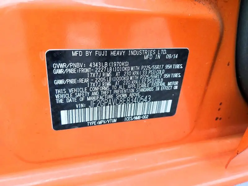 2014 SUBARU XV CROSSTREK 2.0 PREMIUM  