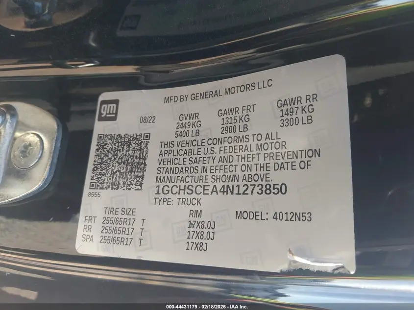 2022 CHEVROLET COLORADO 2WD  LONG BOX LT