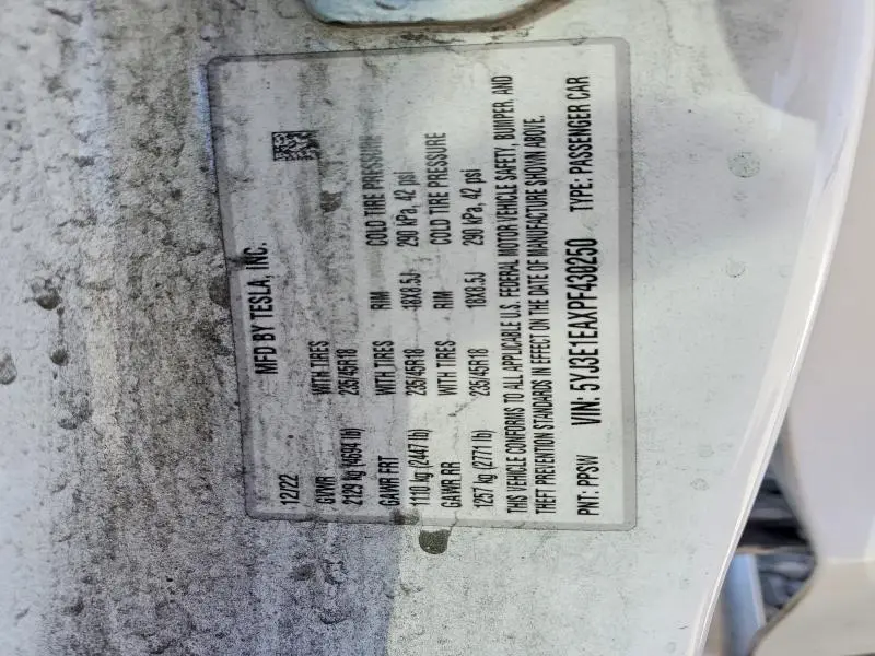 2023 TESLA MODEL 3   