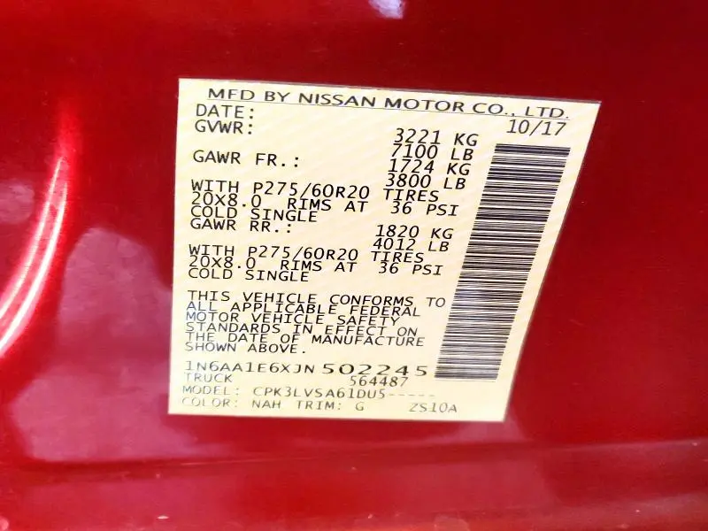 2018 NISSAN TITAN SL  