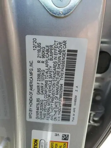 2021 HONDA ACCORD SPORT