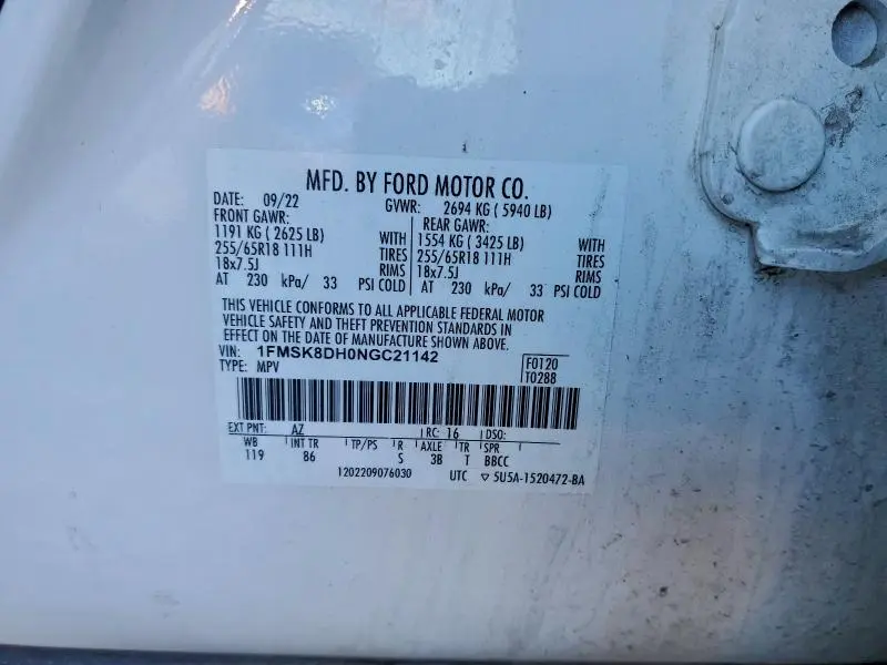 2022 FORD EXPLORER XLT  
