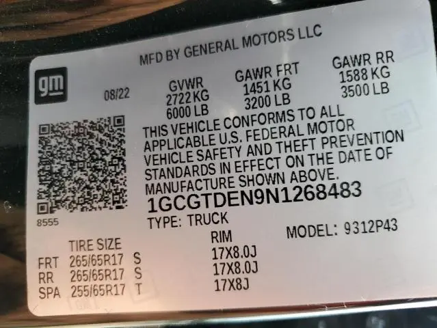 2022 CHEVROLET COLORADO Z71  