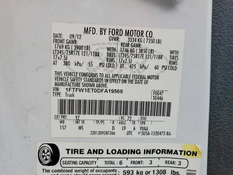 2013 FORD F150 SUPERCREW  