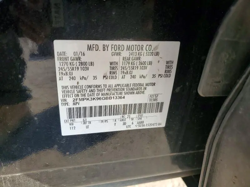 2016 FORD EDGE TITANIUM  
