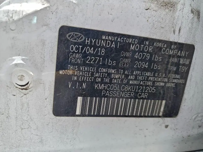 2019 HYUNDAI IONIQ LIMITED  