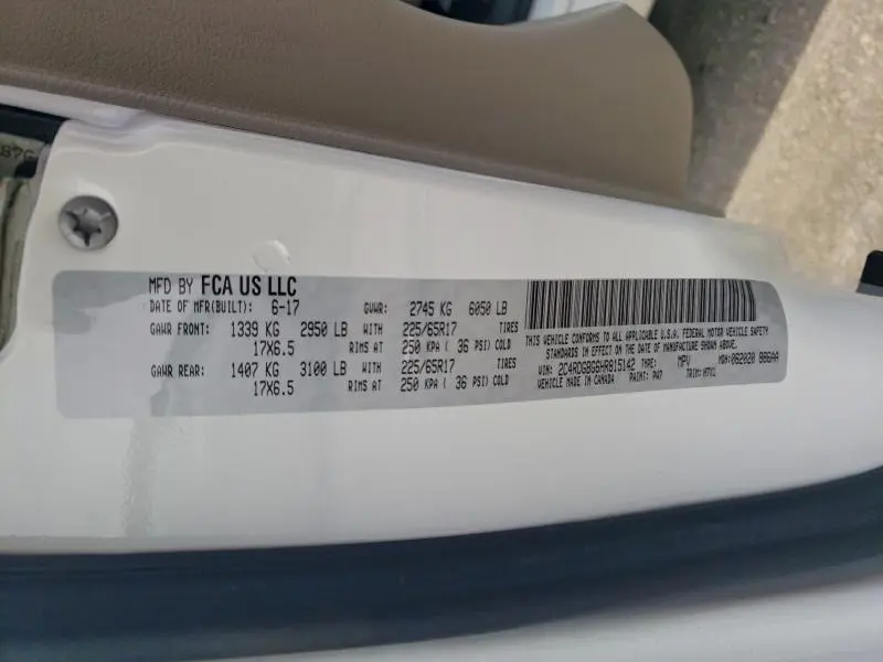 2017 DODGE GRAND CARAVAN SE  