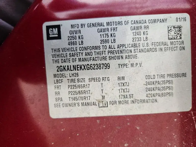 2016 GMC TERRAIN SLE  