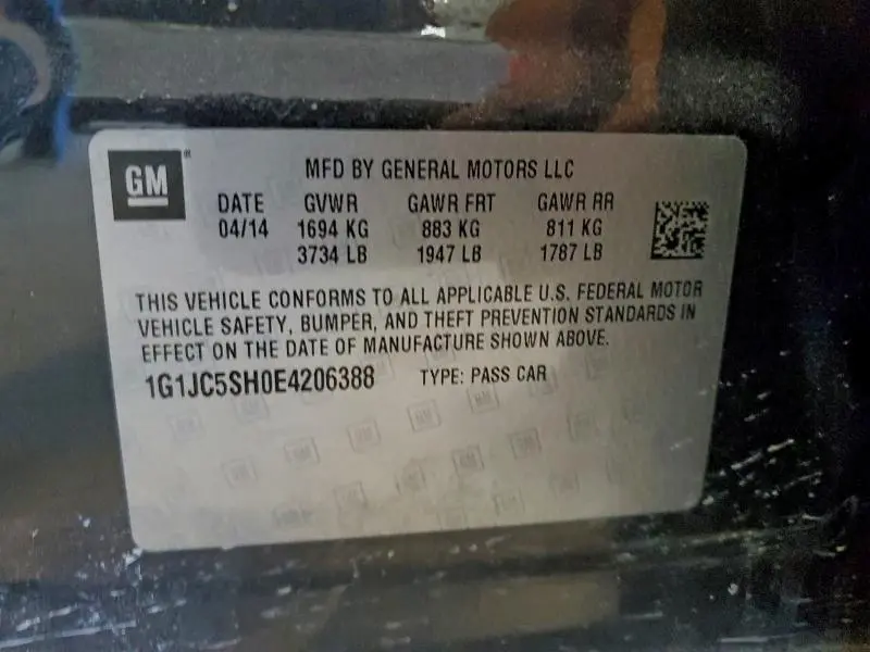 2014 CHEVROLET SONIC LT  