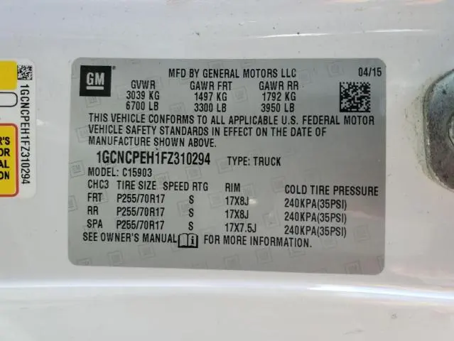 2015 CHEVROLET SILVERADO C1500  