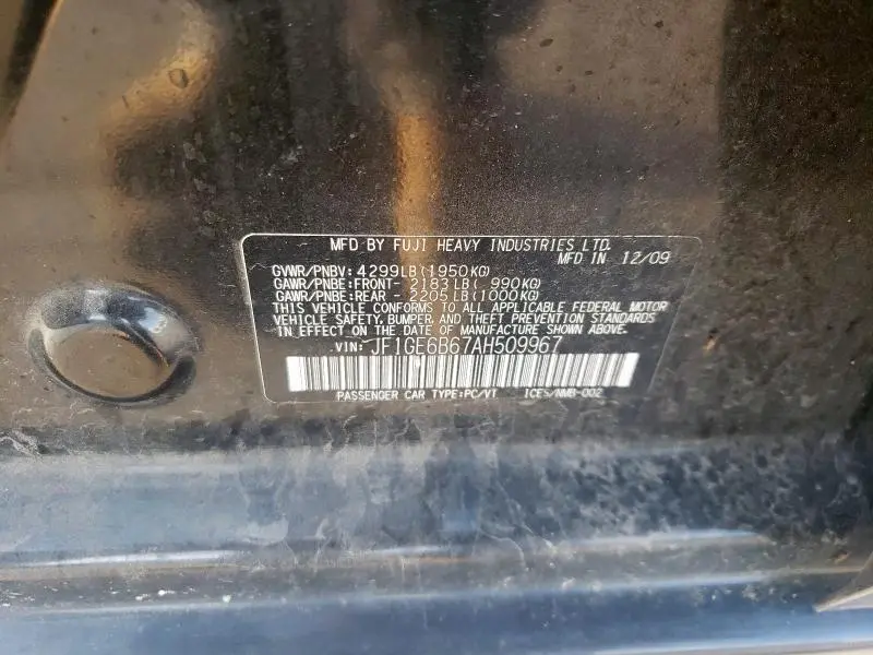 2010 SUBARU IMPREZA 2.5I PREMIUM  