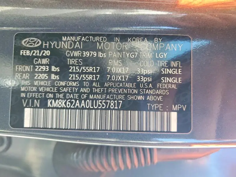 2020 HYUNDAI KONA SEL PLUS  