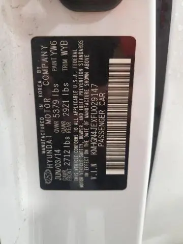 2015 HYUNDAI GENESIS 3.8L  