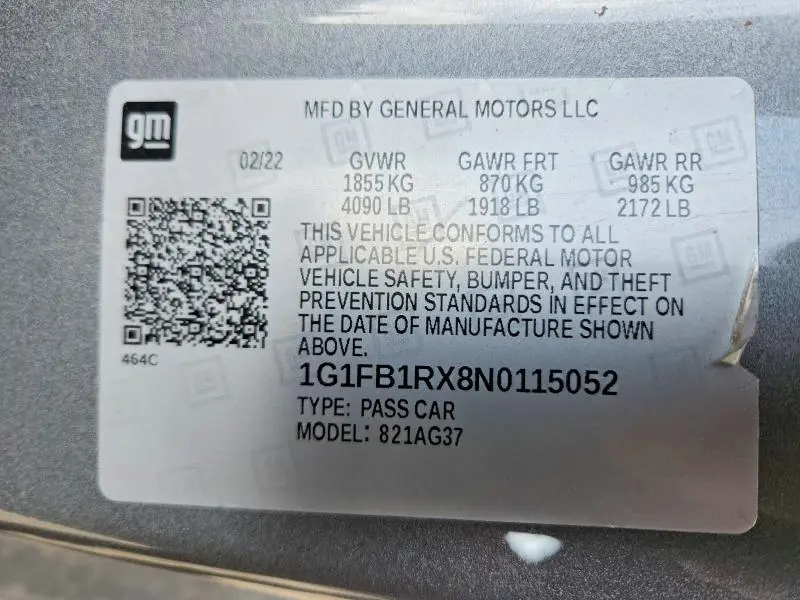 2022 CHEVROLET CAMARO LS  