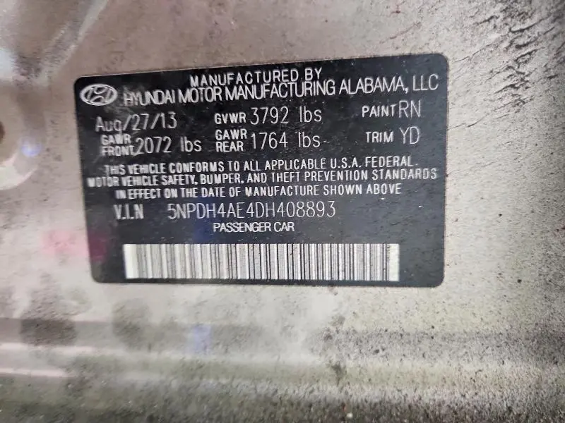 2013 HYUNDAI ELANTRA GLS  