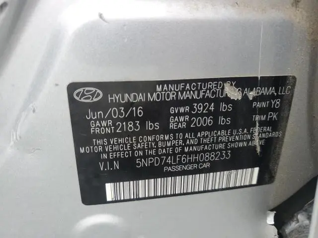 2017 HYUNDAI ELANTRA SE  