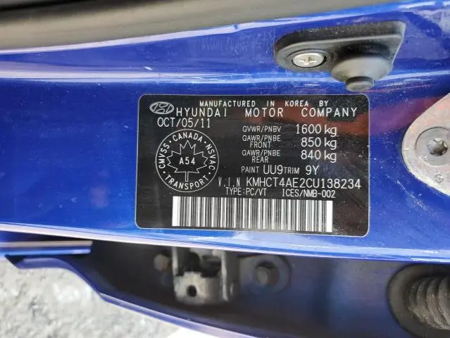 2012 HYUNDAI ACCENT GLS  