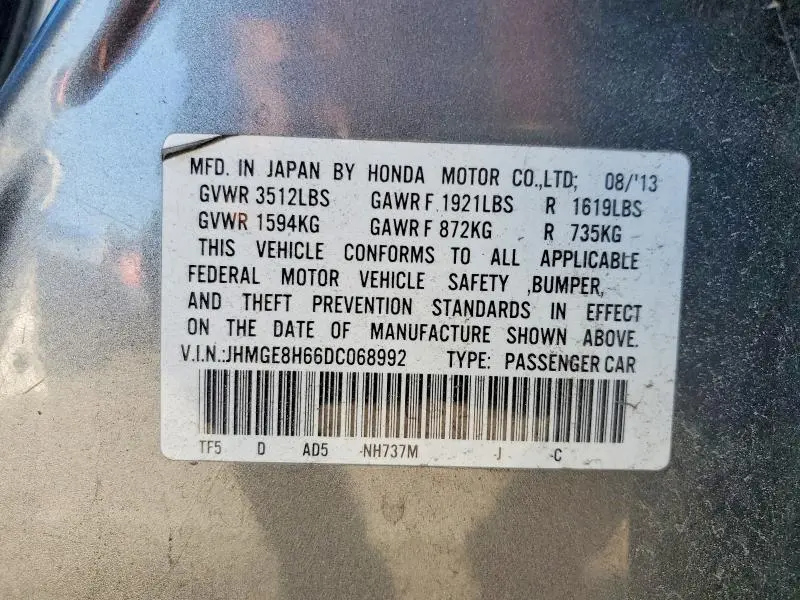 2013 HONDA FIT SPORT  