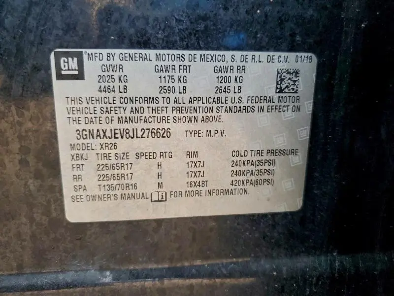 2018 CHEVROLET EQUINOX LT  