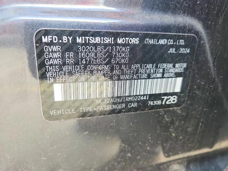 2024 MITSUBISHI MIRAGE ES  