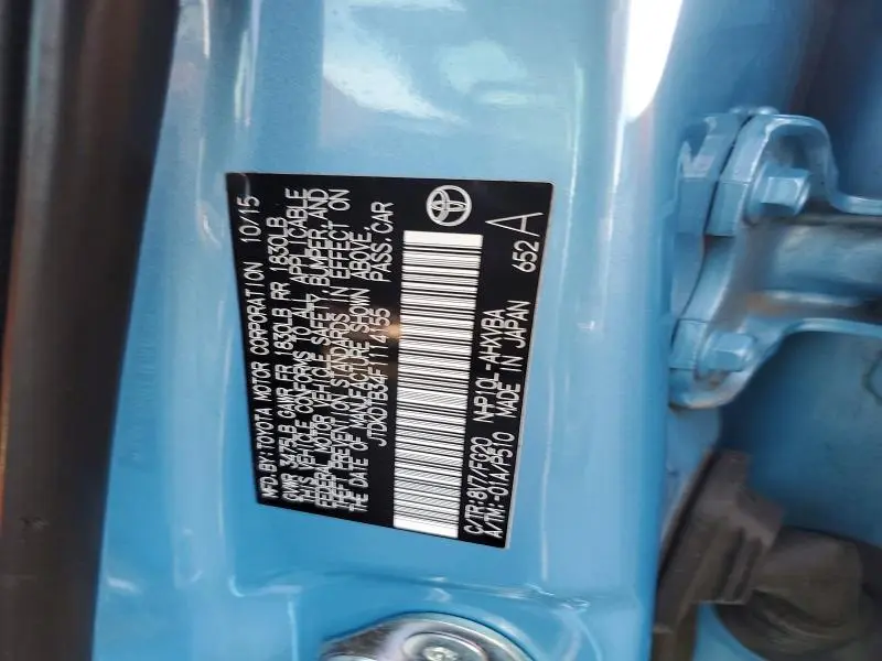2015 TOYOTA PRIUS C TWO  