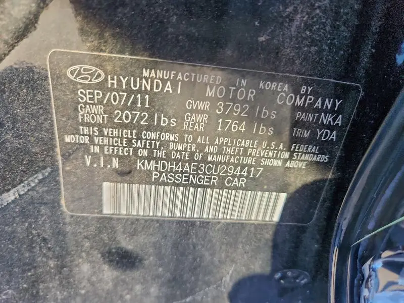 2012 HYUNDAI ELANTRA GLS  